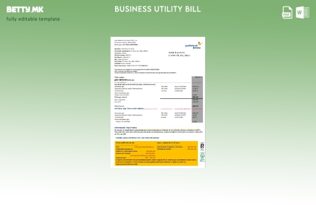 Модерен стил Шпанија GasNatural fenosa за комунални деловни сметки шаблон